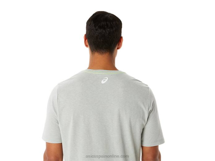 playera de manga corta gráfica para hombre Asics 4L681281 brezo gris claro