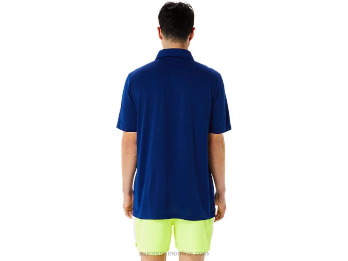 polo con degradado hexagonal para hombre wch Asics 4L681216 azul oscuro (pantone 281c)