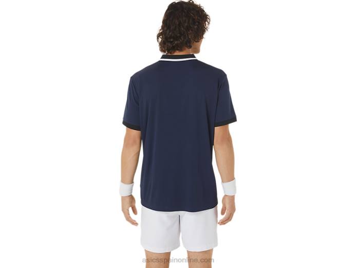 polo de cancha para hombre Asics 4L68471 medianoche/negro rendimiento