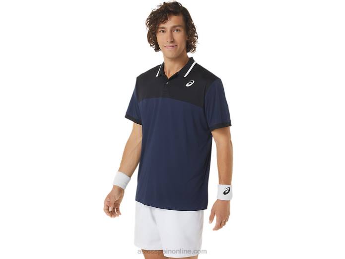 polo de cancha para hombre Asics 4L68471 medianoche/negro rendimiento