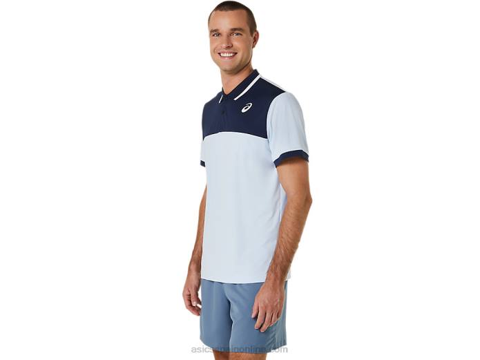 polo de cancha para hombre Asics 4L68472 cielo suave/medianoche