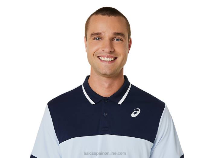 polo de cancha para hombre Asics 4L68472 cielo suave/medianoche