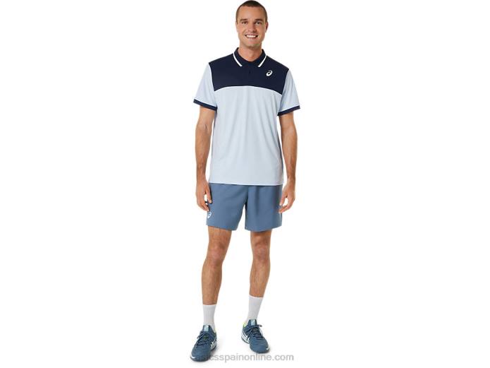 polo de cancha para hombre Asics 4L68472 cielo suave/medianoche