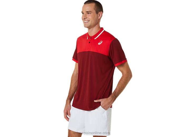 polo de cancha para hombre Asics 4L68547 jugo de remolacha/rojo clásico