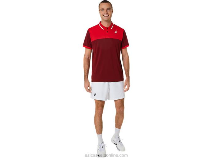 polo de cancha para hombre Asics 4L68547 jugo de remolacha/rojo clásico