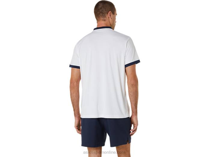 polo de cancha para hombre Asics 4L68548 blanco brillante/medianoche