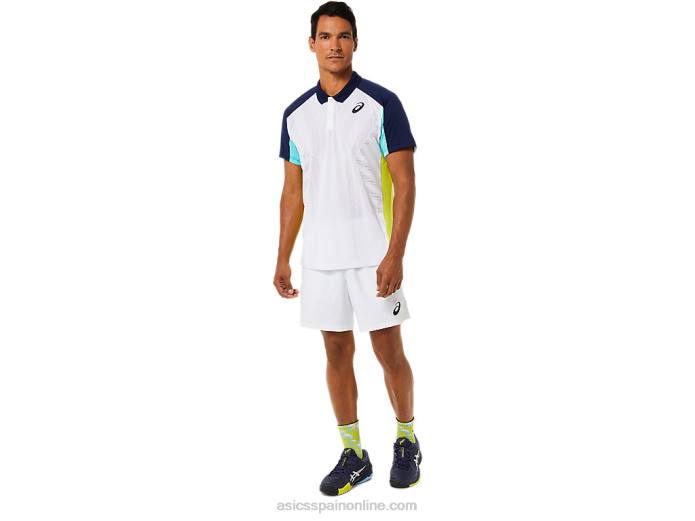 polo de partido de hombre Asics 4L681504 blanco brillante/menta helada