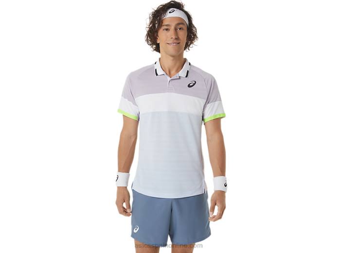 polo de partido de hombre Asics 4L68550 violeta anochecer/cielo suave
