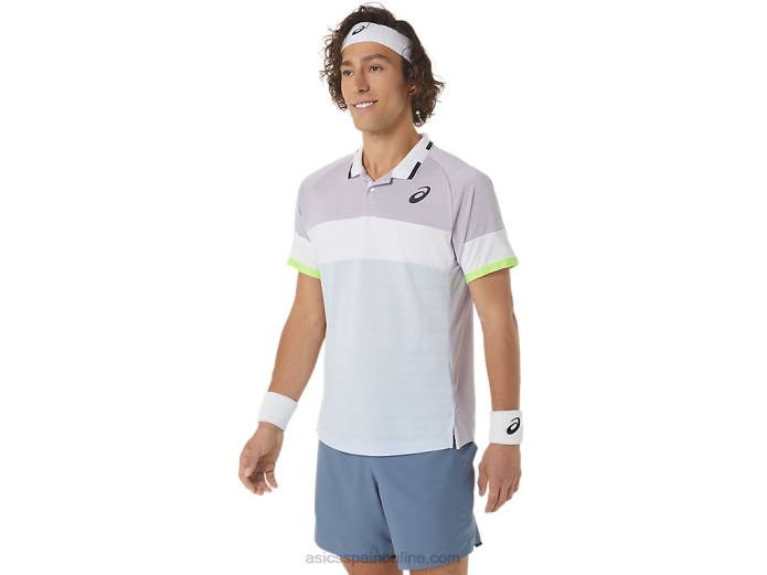 polo de partido de hombre Asics 4L68550 violeta anochecer/cielo suave