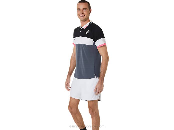 polo de partido de hombre Asics 4L68564 negro rendimiento/gris portador