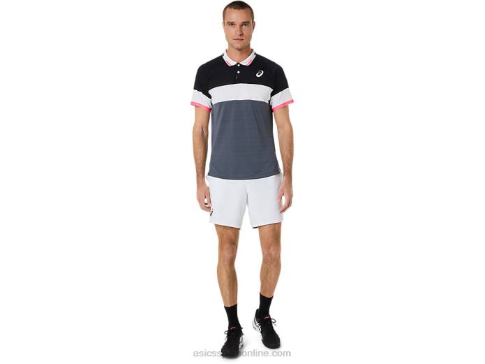 polo de partido de hombre Asics 4L68564 negro rendimiento/gris portador