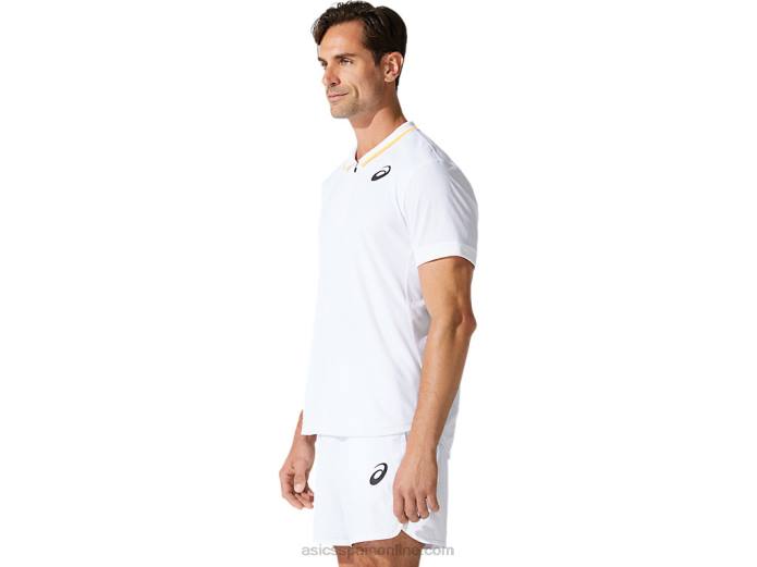 polo del partido de los hombres Asics 4L682000 blanco brillante
