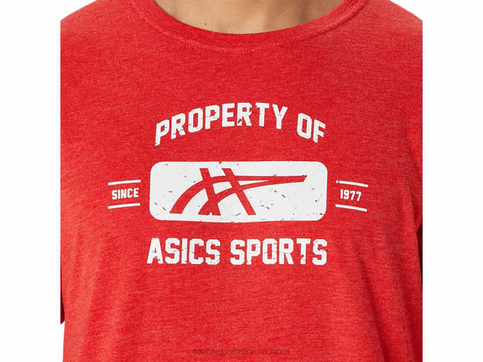 propiedad de manga corta de camiseta deportiva Asics 4L68140 brezo rojo clásico