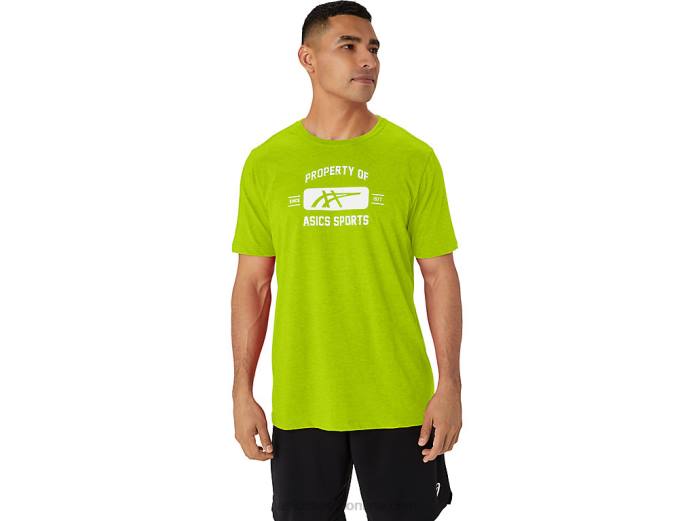 propiedad de manga corta de camiseta deportiva Asics 4L6814 cáscara de limón