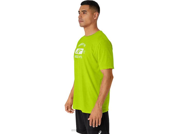 propiedad de manga corta de camiseta deportiva Asics 4L6814 cáscara de limón
