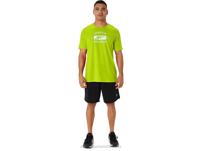 propiedad de manga corta de camiseta deportiva Asics 4L6814 cáscara de limón