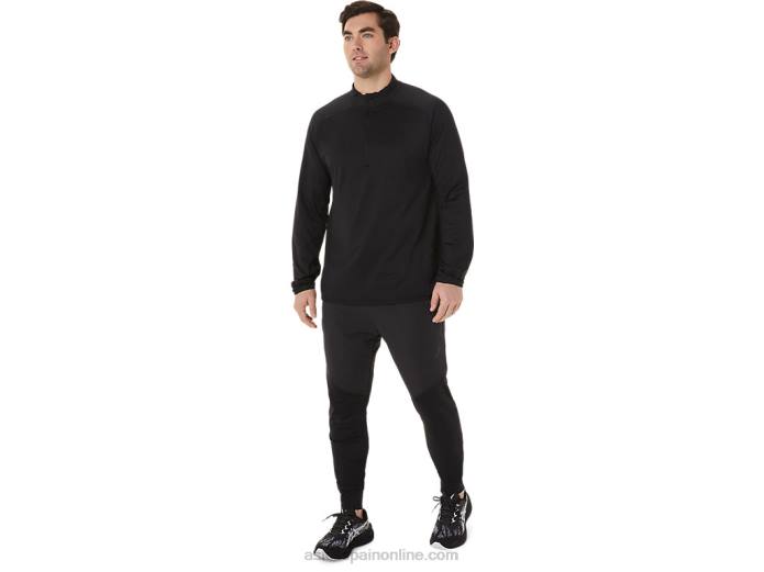 top de hombre actibreeze jacquard con 1/2 cremallera Asics 4L68760 rendimiento negro