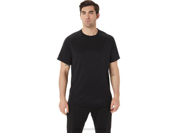 top de manga corta activo para hombre Asics 4L68753 rendimiento negro
