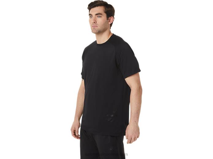 top de manga corta activo para hombre Asics 4L68753 rendimiento negro