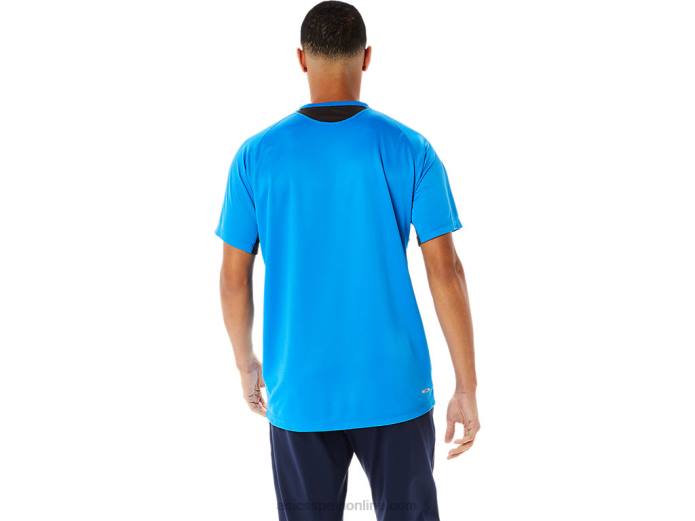 top de manga corta activo para hombre Asics 4L68762 azul eléctrico