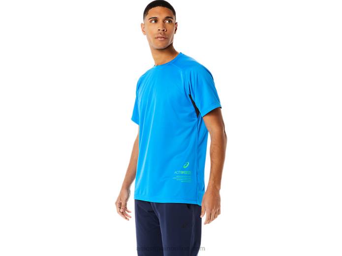 top de manga corta activo para hombre Asics 4L68762 azul eléctrico