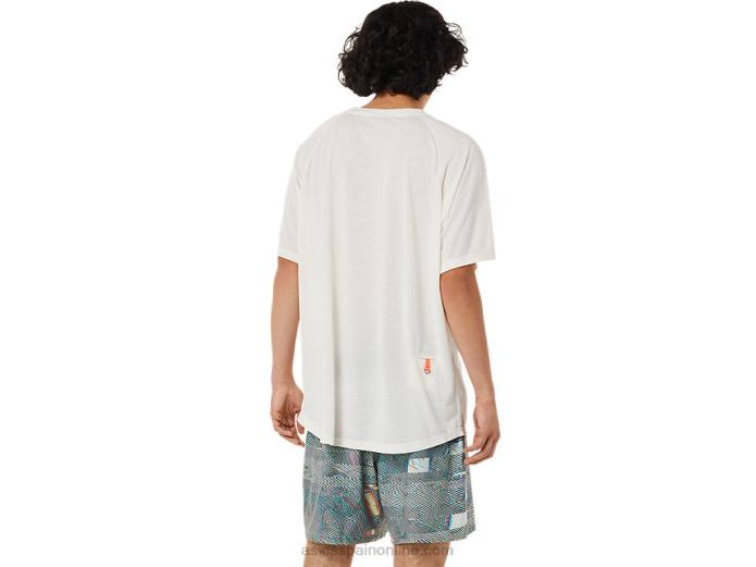 top de manga corta con bolsillo Asics 4L681405 crema