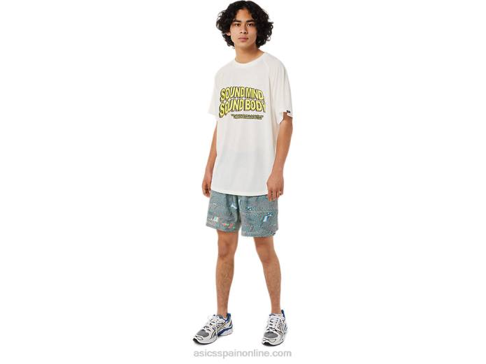 top de manga corta con bolsillo Asics 4L681405 crema