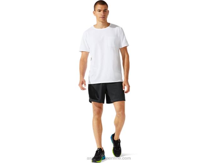 top de manga corta con bolsillo de parche para hombre Asics 4L681954 blanco brillante