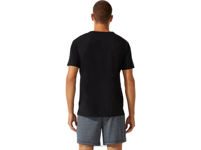 top de manga corta con bolsillo de parche para hombre Asics 4L681964 rendimiento negro