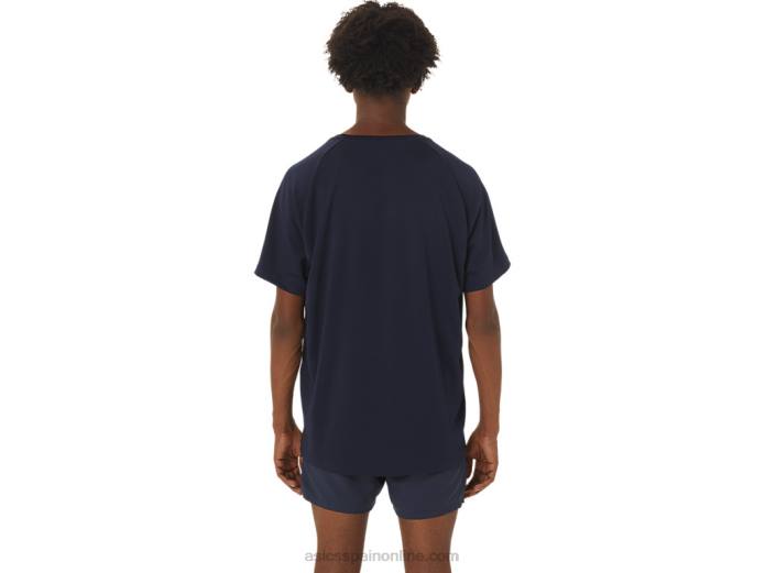 top de manga corta con estampado de zapatos para hombre Asics 4L68243 medianoche