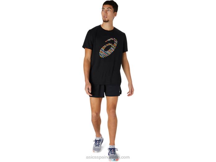 top de manga corta con logo estampado Asics 4L681761 rendimiento negro