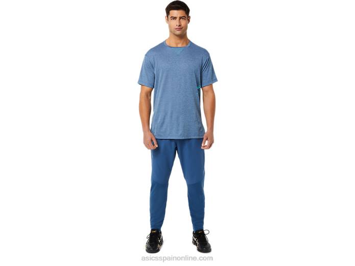top de manga corta de jacquard actibreeze para hombre Asics 4L681514 gran tiburón brezo