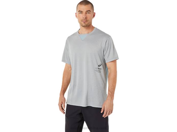 top de manga corta de jacquard actibreeze para hombre Asics 4L681515 brezo de yeso