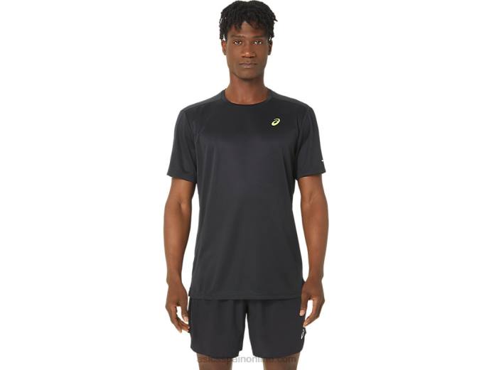 top de manga corta de malla lite-show Asics 4L68120 rendimiento negro