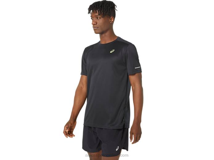top de manga corta de malla lite-show Asics 4L68120 rendimiento negro