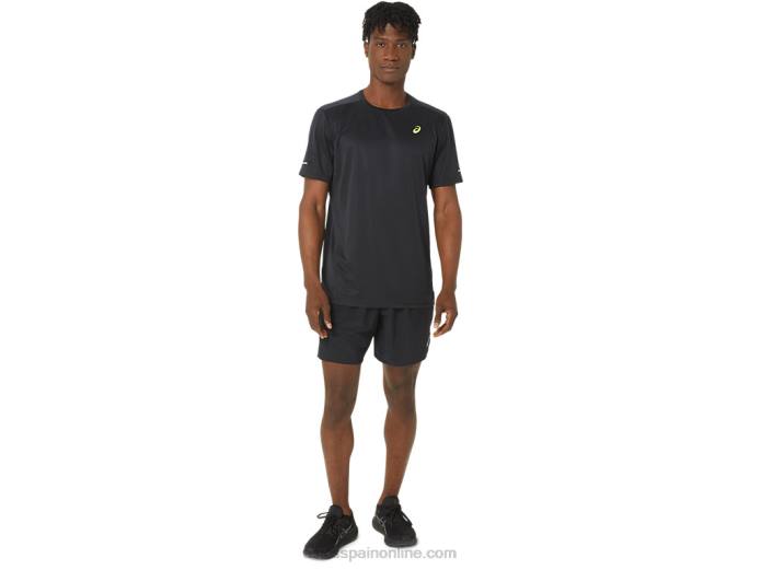 top de manga corta de malla lite-show Asics 4L68120 rendimiento negro