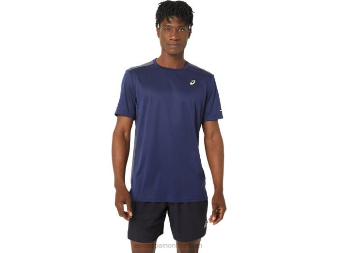 top de manga corta de malla lite-show Asics 4L6876 chaquetón/gris portador