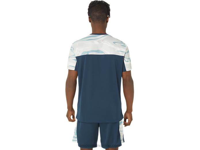 top de manga corta en bloque Asics 4L6866 azul francés/tono polar