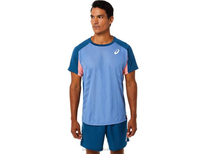top de manga corta para hombre Asics 4L681509 índigo claro