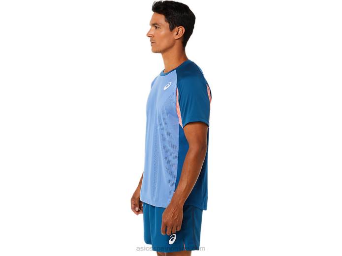 top de manga corta para hombre Asics 4L681509 índigo claro