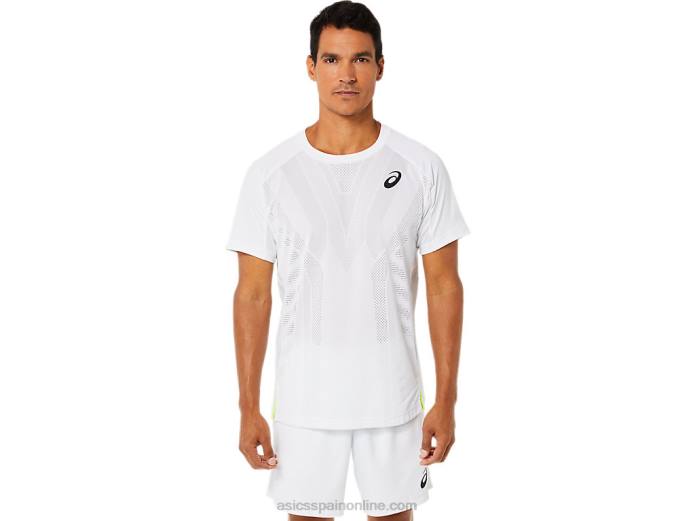 top de manga corta para hombre Asics 4L681522 blanco brillante