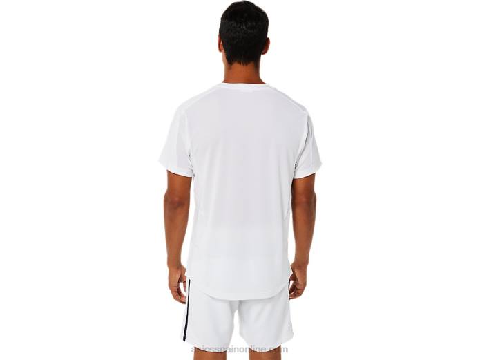 top de manga corta para hombre Asics 4L681522 blanco brillante
