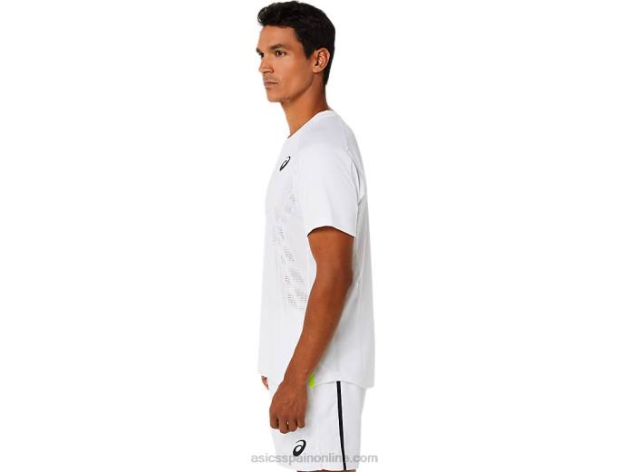top de manga corta para hombre Asics 4L681522 blanco brillante