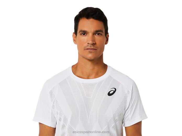 top de manga corta para hombre Asics 4L681522 blanco brillante
