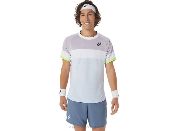 top de manga corta para hombre Asics 4L68441 violeta anochecer/cielo suave