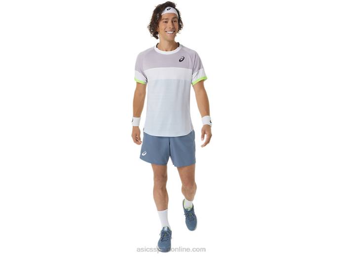 top de manga corta para hombre Asics 4L68441 violeta anochecer/cielo suave