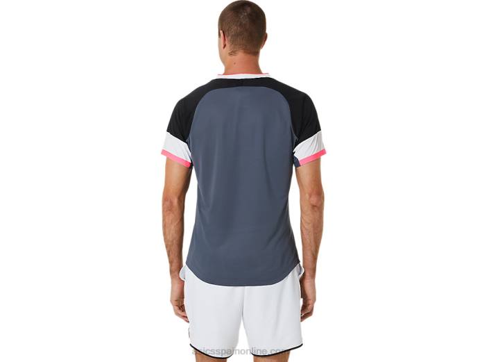top de manga corta para hombre Asics 4L68454 negro rendimiento/gris portador