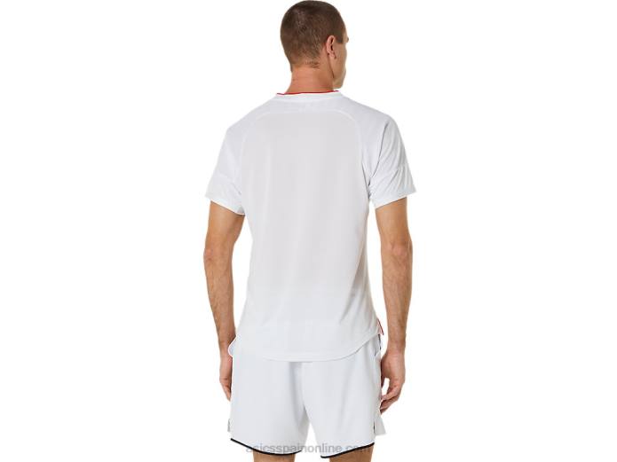 top de manga corta para hombre Asics 4L68499 blanco brillante
