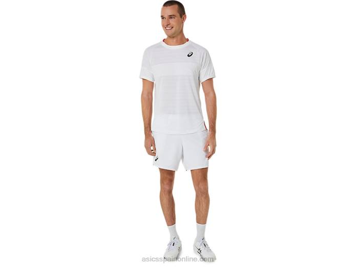 top de manga corta para hombre Asics 4L68499 blanco brillante