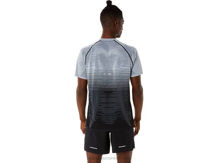 top de manga corta sin costuras para hombre Asics 4L681127 negro rendimiento/gris portador
